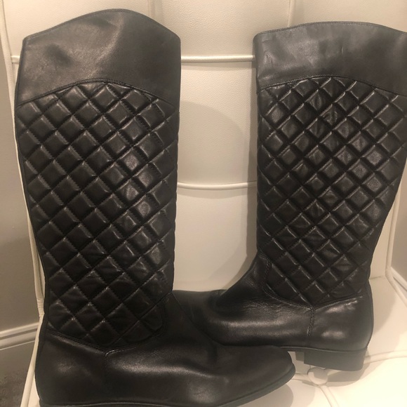 Perfect Black quilted leather Ciao Bella boots - Picture 3 of 5